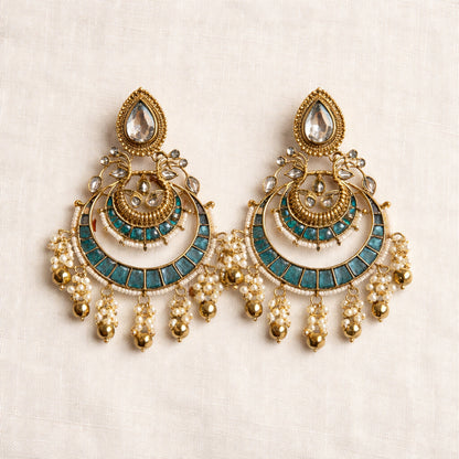 Neelam Kundan Chandbali Earrings