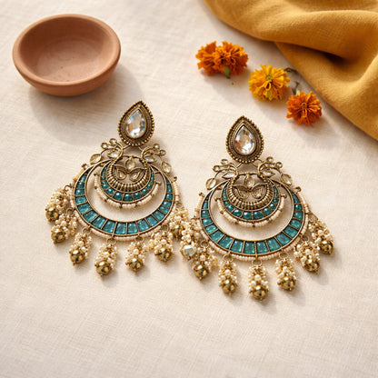 Neelam Kundan Chandbali Earrings