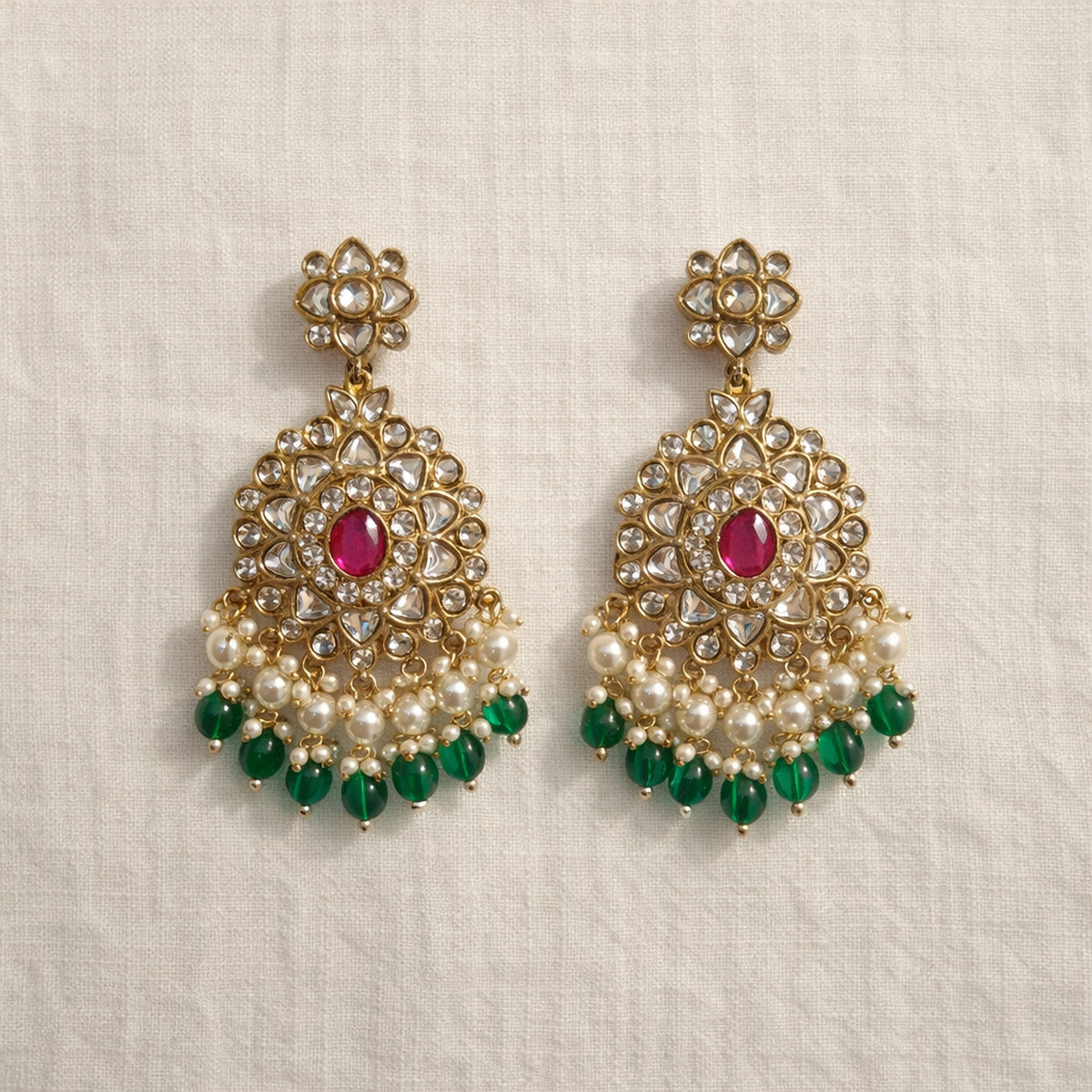 Rani Kundan Drop Earrings