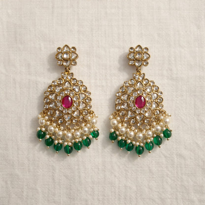 Rani Kundan Drop Earrings