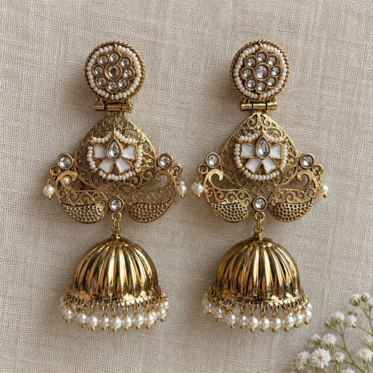 Nandini Kundan Jhumka Earrings