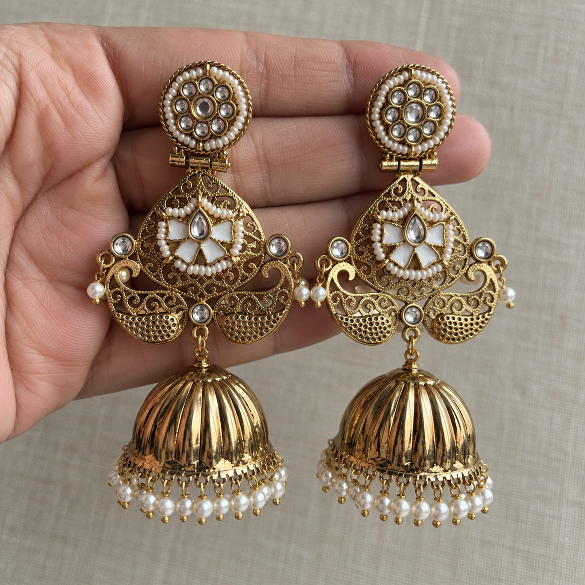 Nandini Kundan Jhumka Earrings