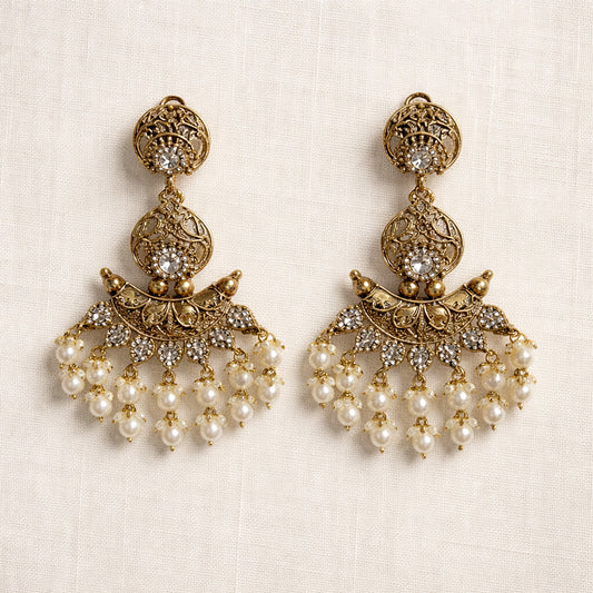 Crystal Crescent Earrings