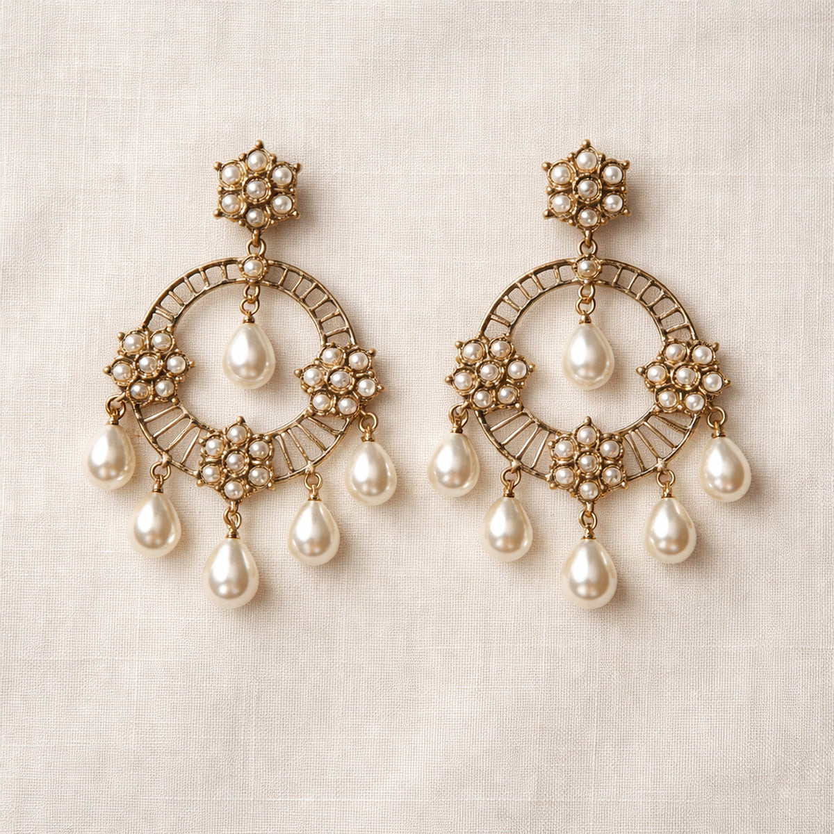 Chandrama Pearl Chandbali Earrings