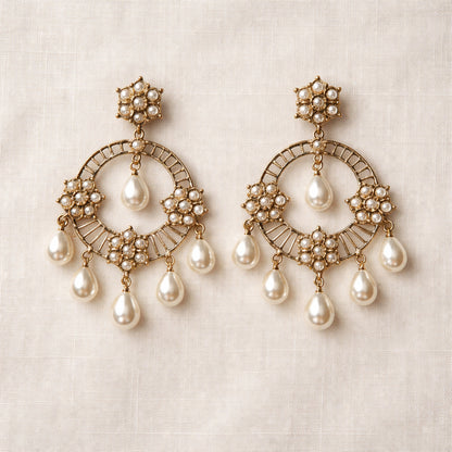 Chandrama Pearl Chandbali Earrings