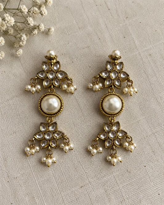 Ziya Pearl Floral Drop Earrings