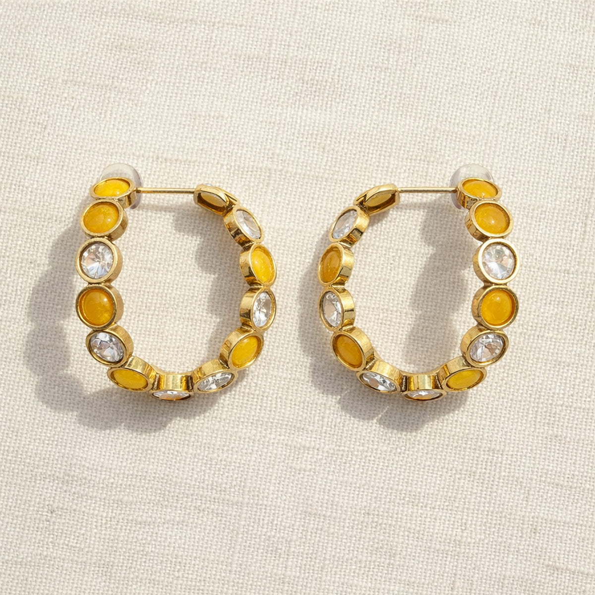 Yellow Bindu Hoop Earrings