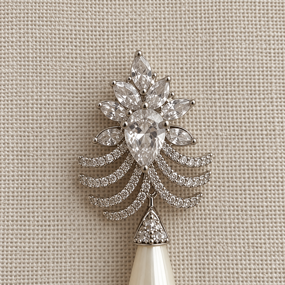 Celeste American Diamond Pearl Drop Earrings