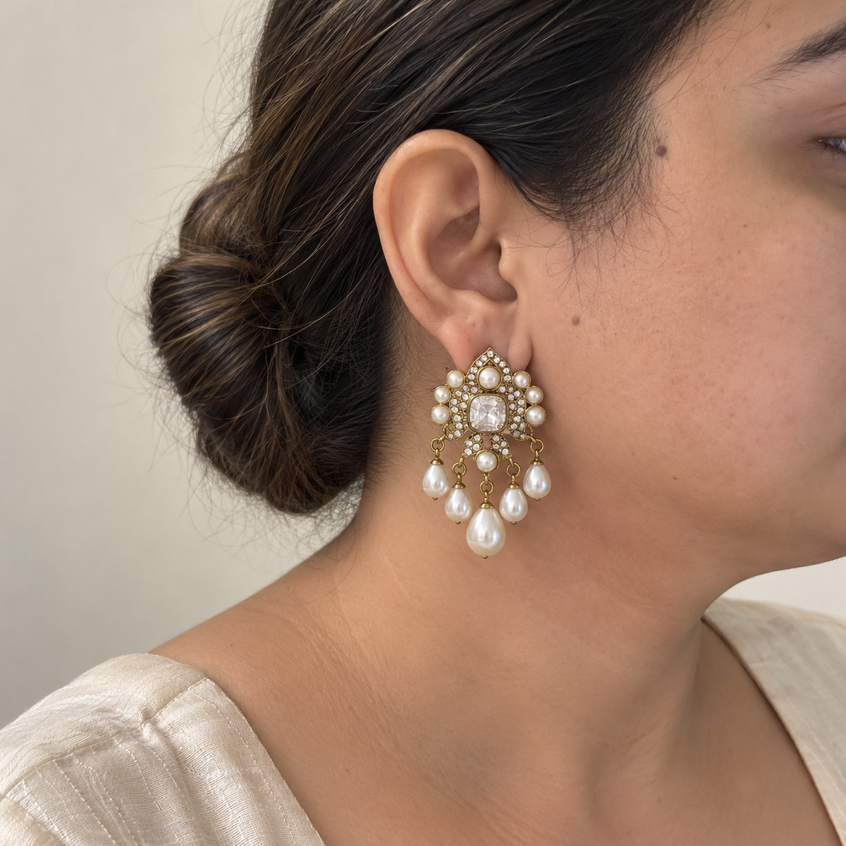 Zeenat Pearl Drop Earrings