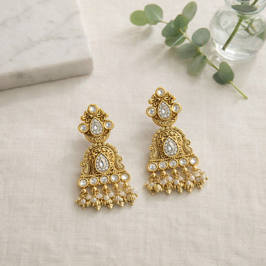Mehfil Kundan Drop Earrings