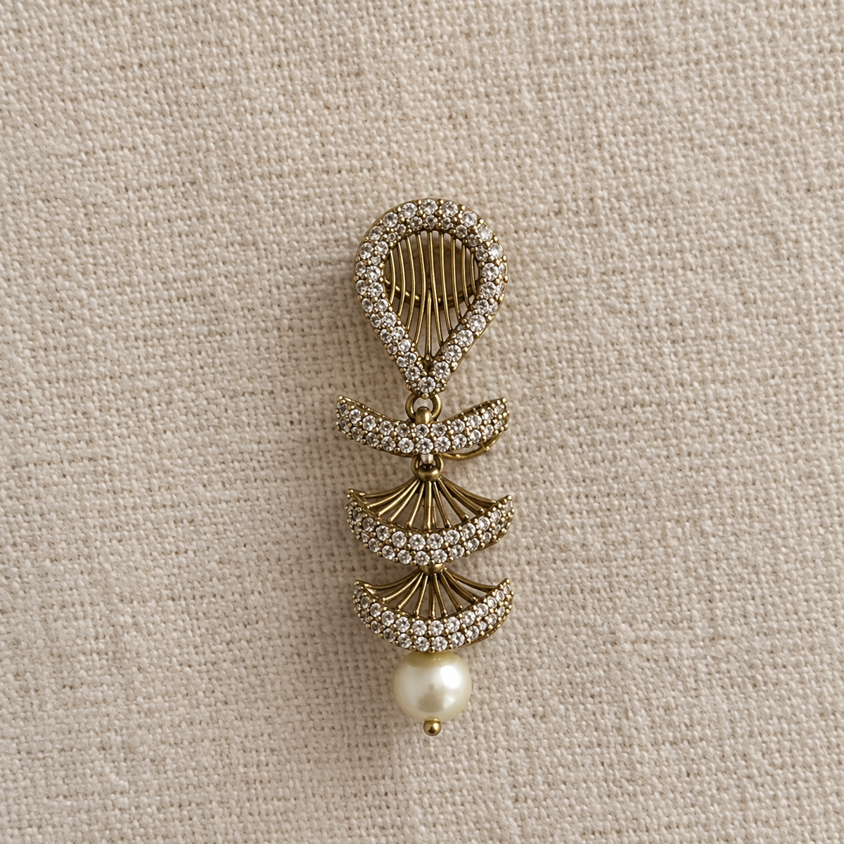 Vera American Diamond Spiral Drop Earrings