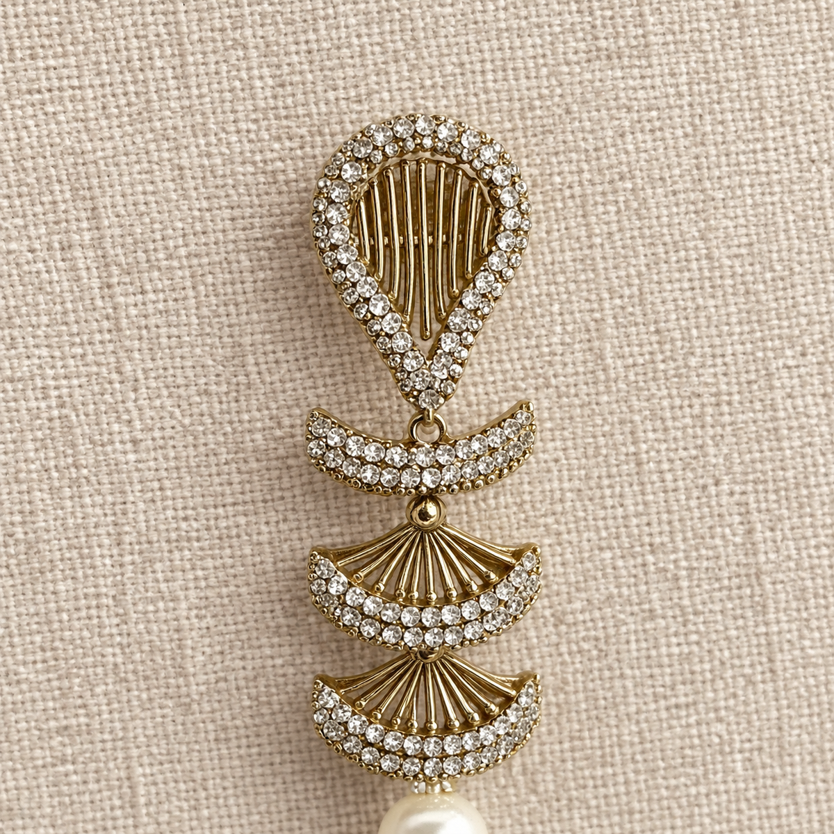 Vera American Diamond Spiral Drop Earrings