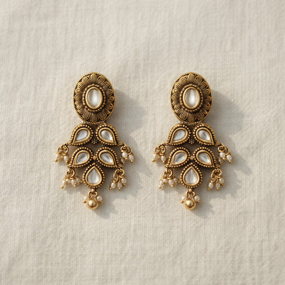 Ambi Kundan Drop Earrings