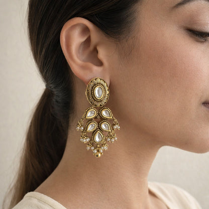 Ambi Kundan Drop Earrings