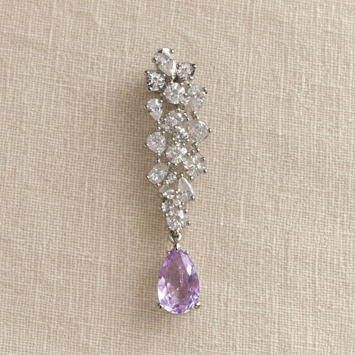 Thea American Diamond Lilac Drop Earrings