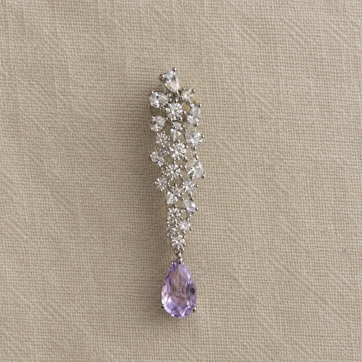 Thea American Diamond Lilac Drop Earrings