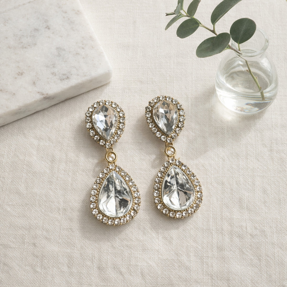 Nihal Crystal Teardrop Earrings