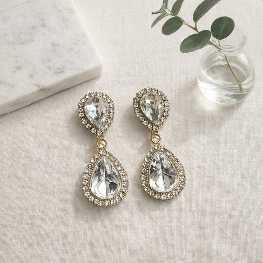 Nihal Crystal Teardrop Earrings