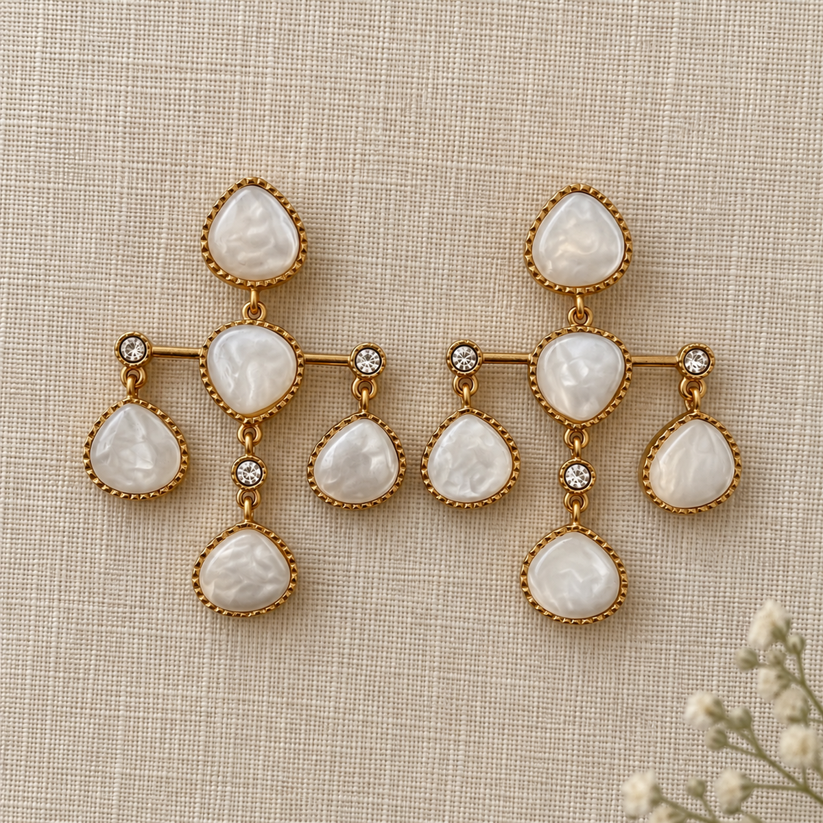 Ines Pearlescent Chandelier Earrings