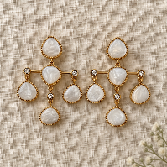 Ines Pearlescent Chandelier Earrings