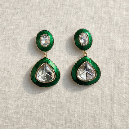 Emerald Heer Meenakari Drop Earrings