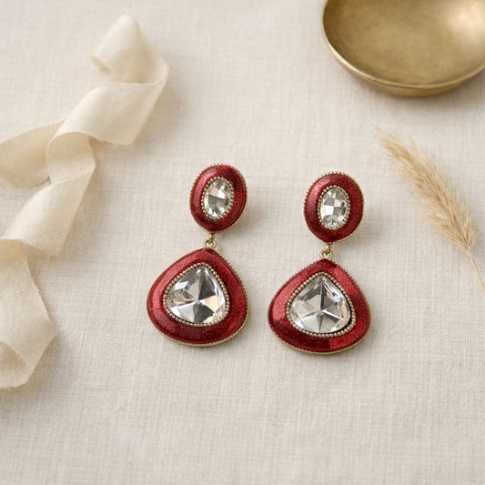 Ruby Heer Meenakari Drop Earrings