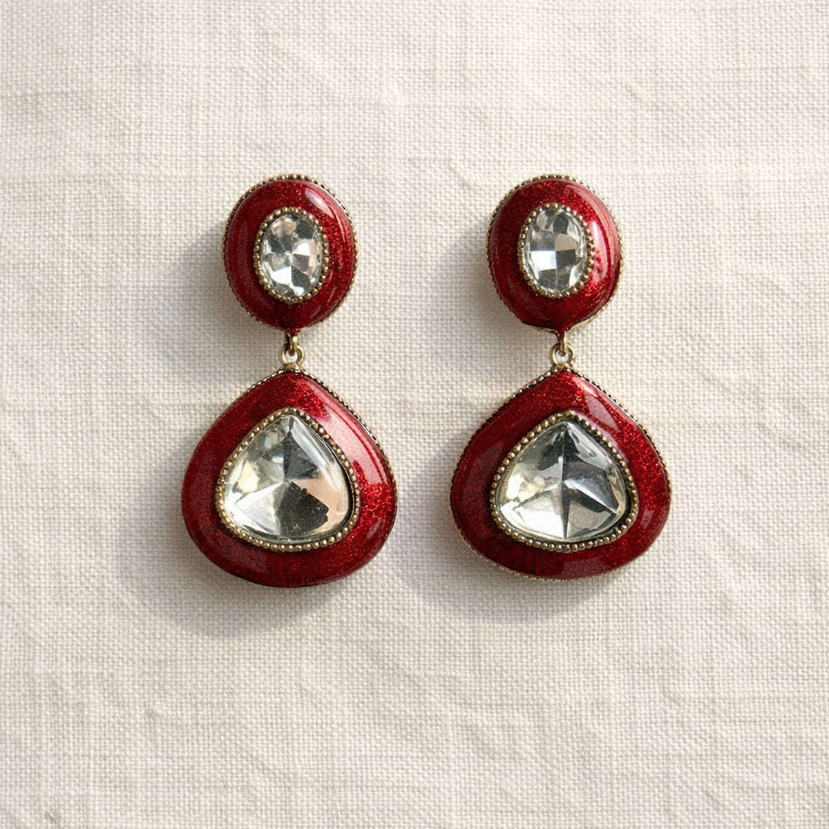 Ruby Heer Meenakari Drop Earrings