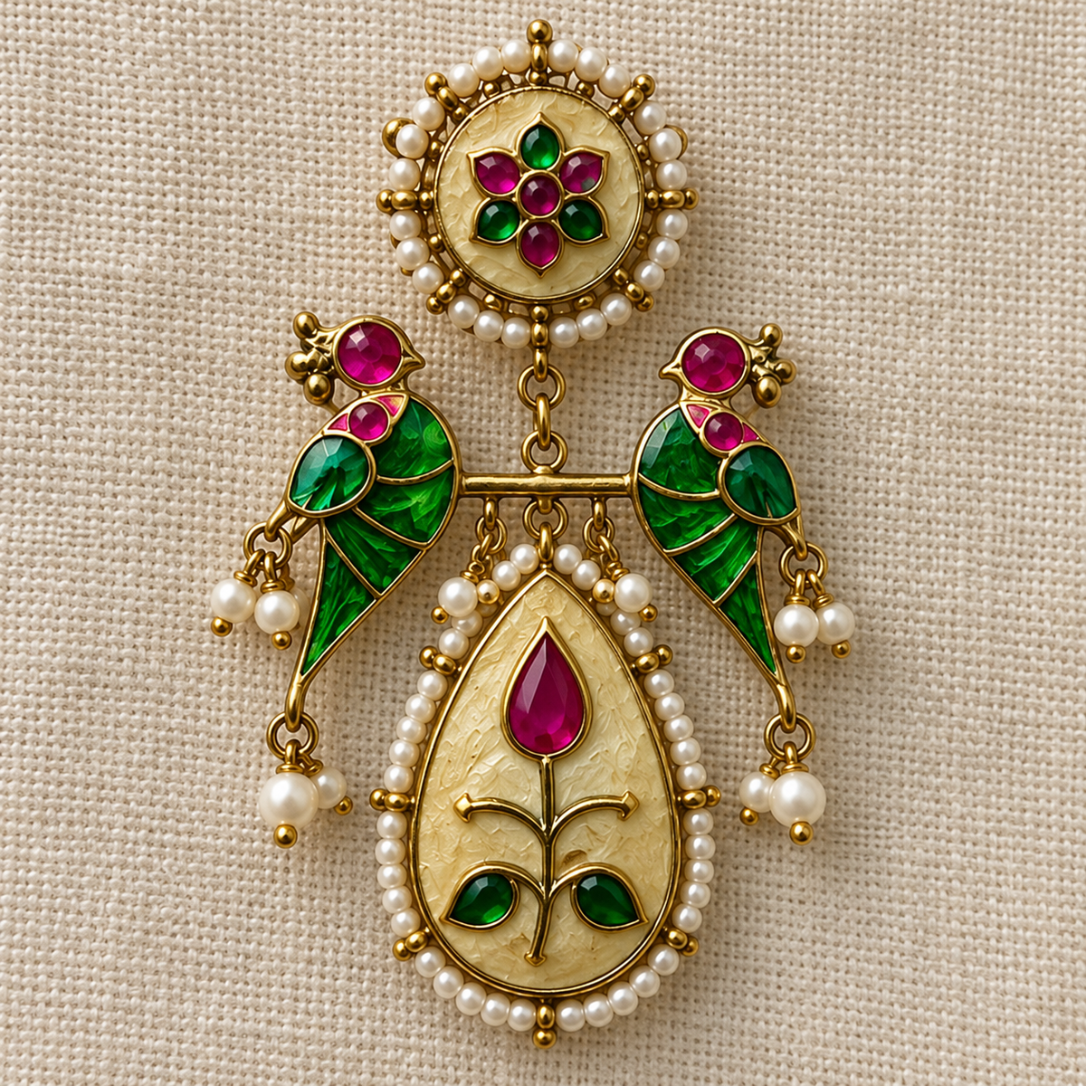 Nayra Parrot Meenakari Earrings