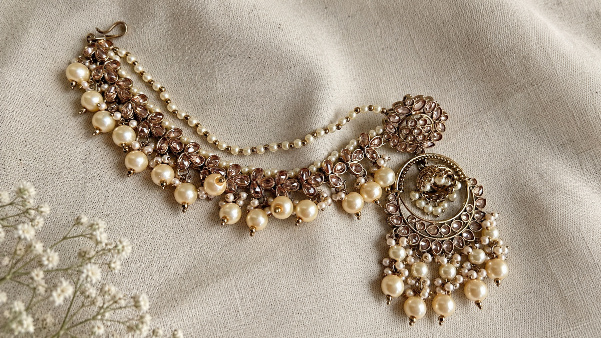 Aarohi Polki Pearl Kanauti & Maang Tikka Set