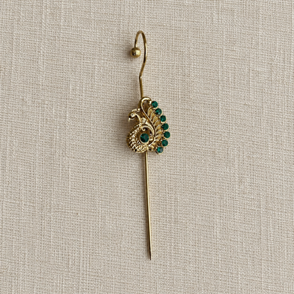 Emerald Kalapi Peacock Ear Cuffs