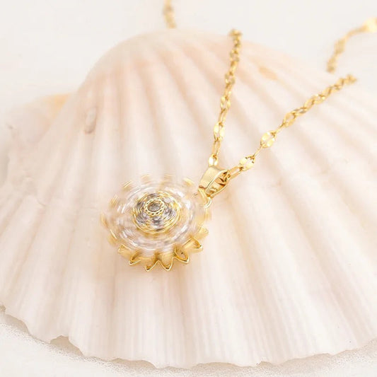 Rotating Sunflower Necklace