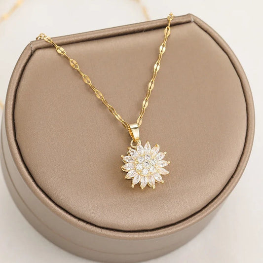 Rotating Sunflower Necklace