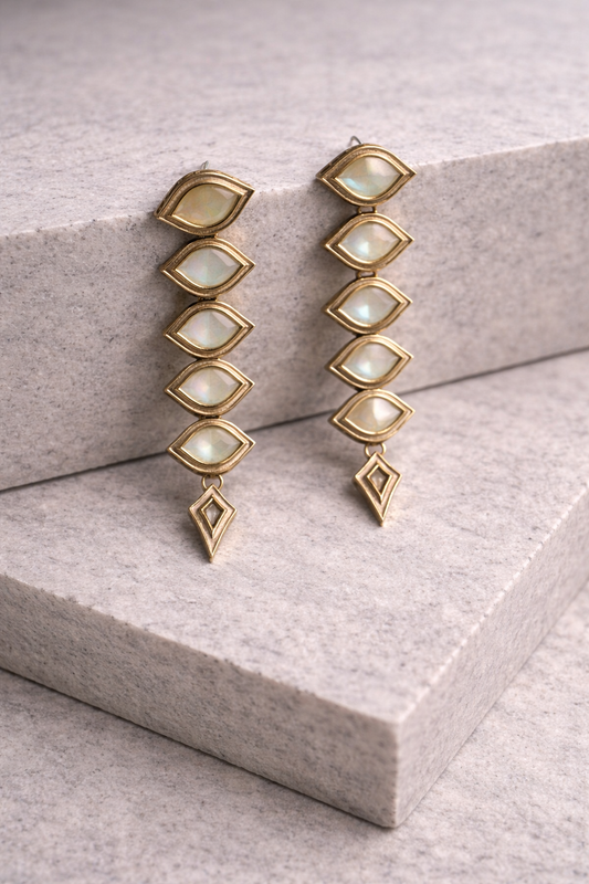 Ivory Link Drop Earrings