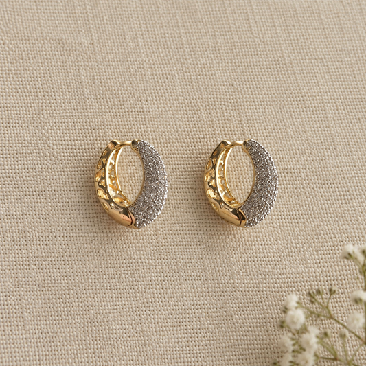 Nora American Diamond Hoop Earrings