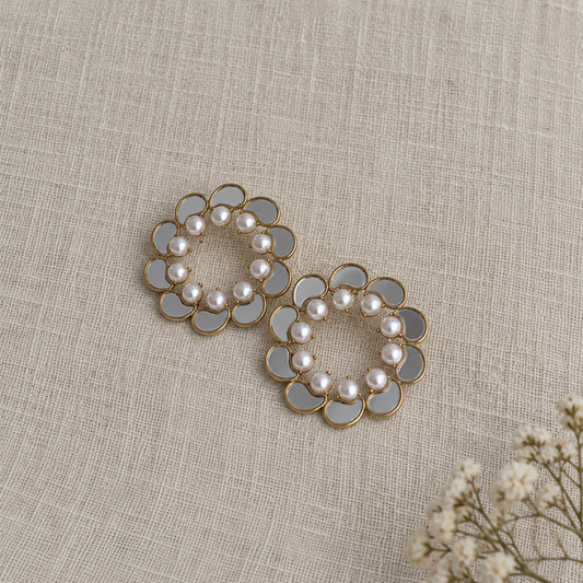 Pearl Chakri Stud Earrings
