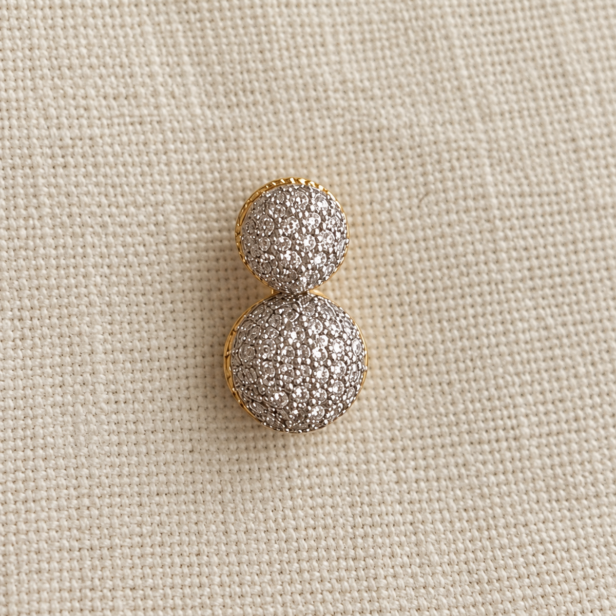 Zoe American Diamond Double Ball Earrings