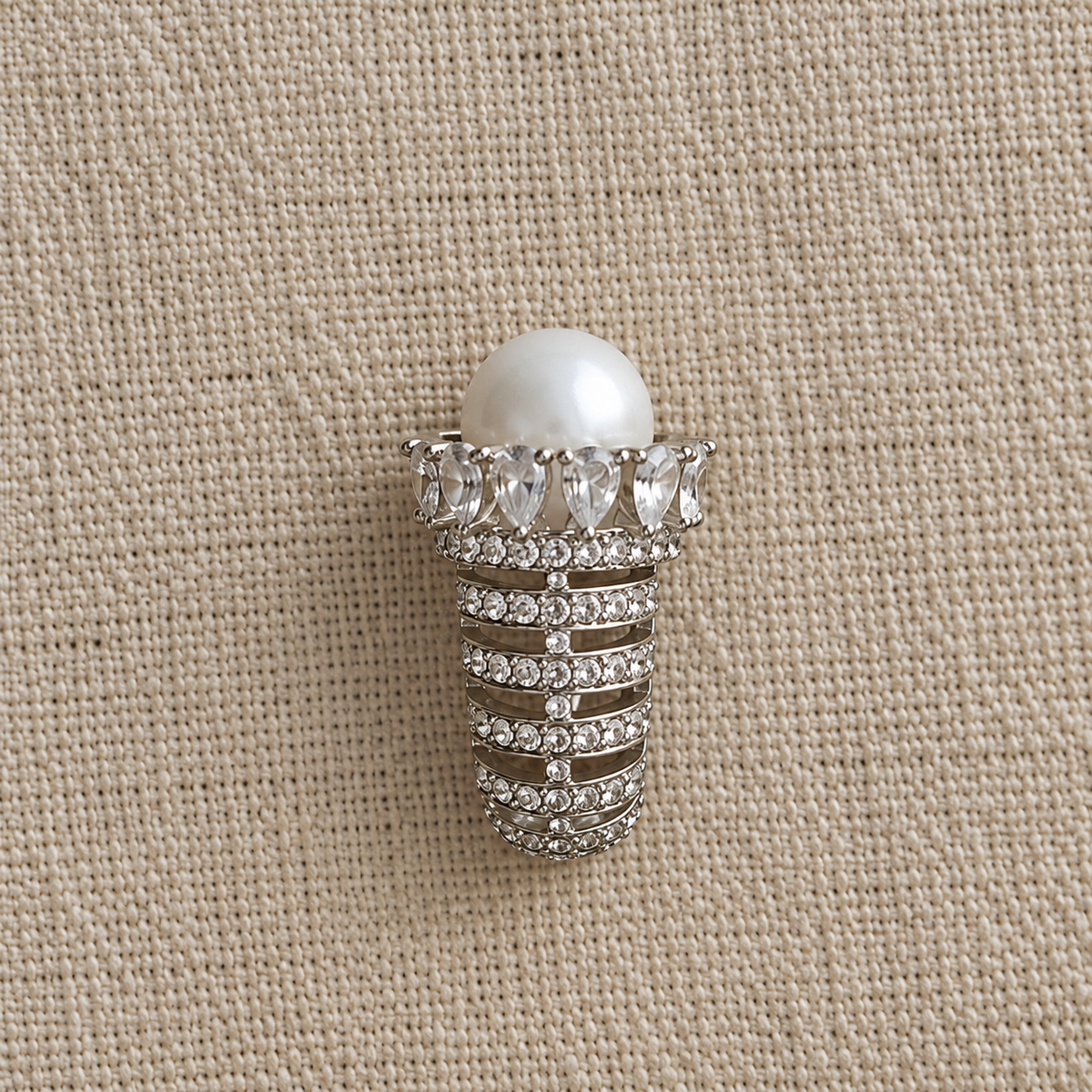 Ivy Diamond Pearl Layered Hoop Earrings