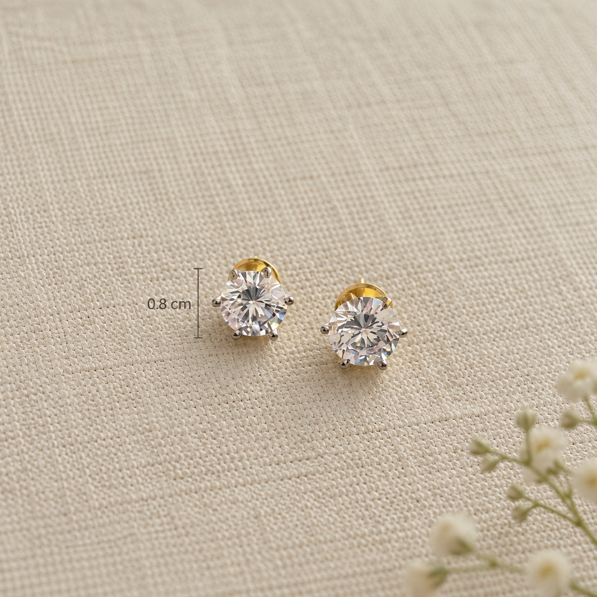 Elara American Diamond Six Prong Solitaire Studs