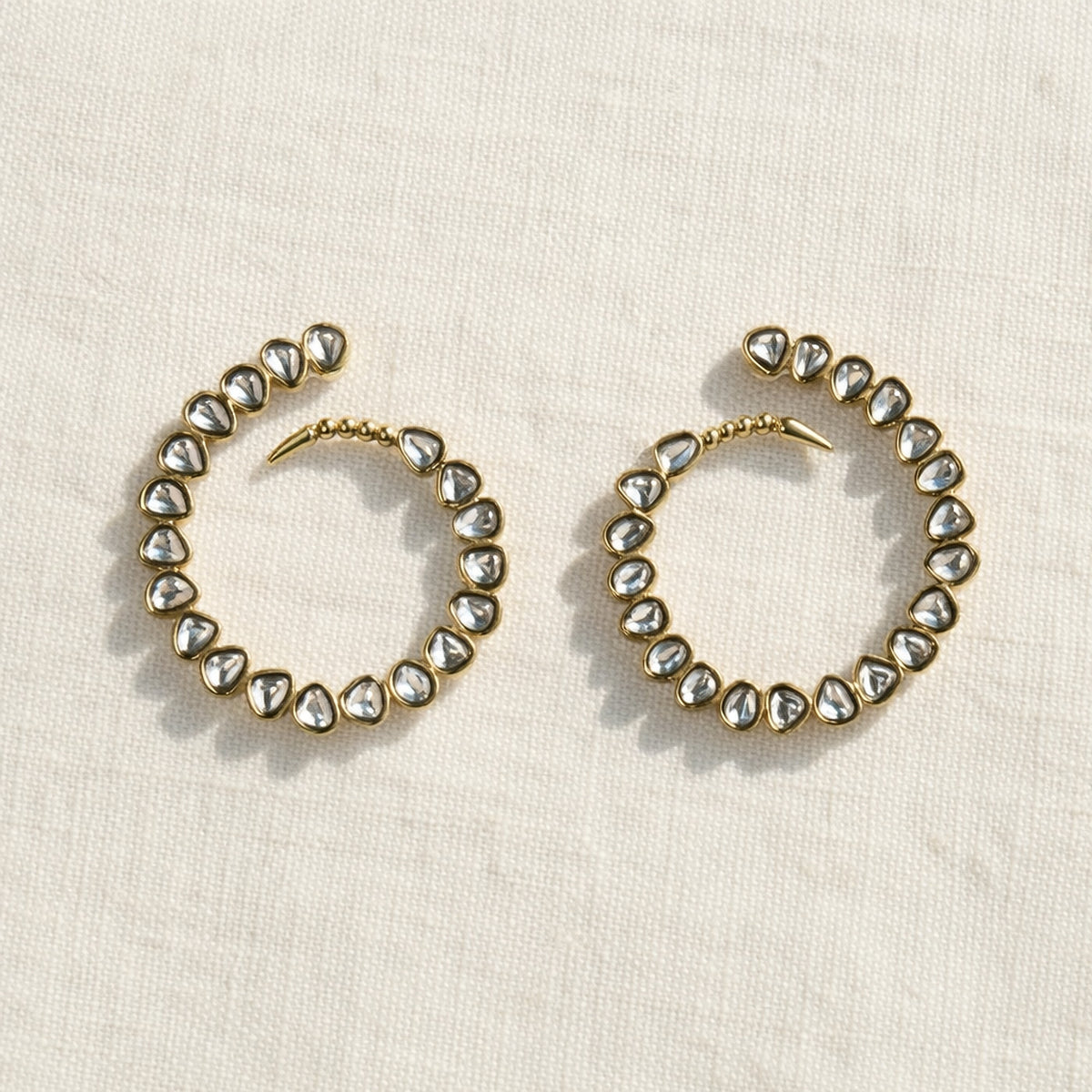 Chakri Kundan Hoop Earrings