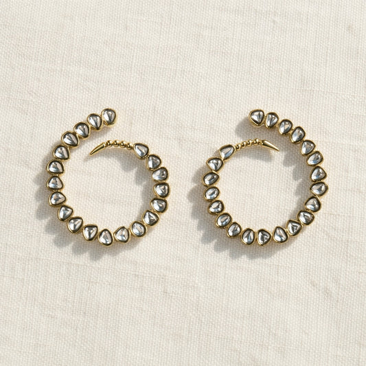 Chakri Kundan Hoop Earrings