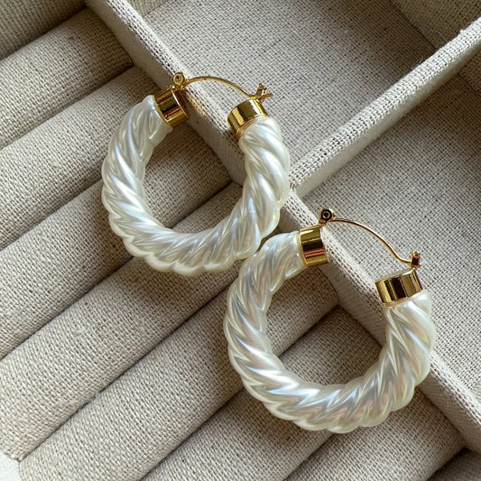 Ivory Hoop Earrings