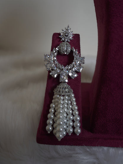 Vivienne Pearl Tassel Necklace Set (Necklace & Earrings)