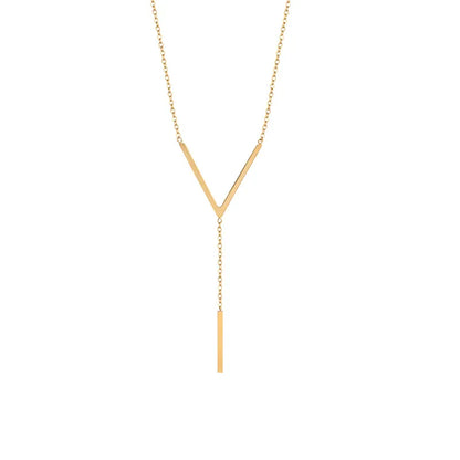 Y-Bar Gold Necklace