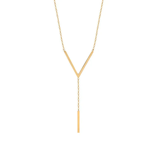 Y-Bar Gold Necklace