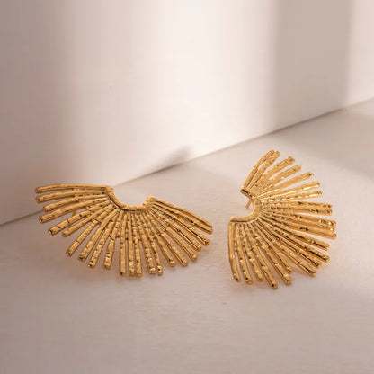 Golden Sunburst Ear Studs