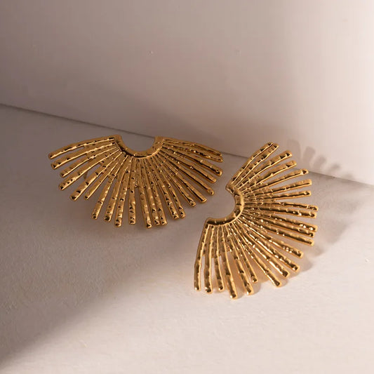 Golden Sunburst Ear Studs