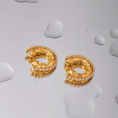 Zircon Lined Sculpted Ear Cuffs