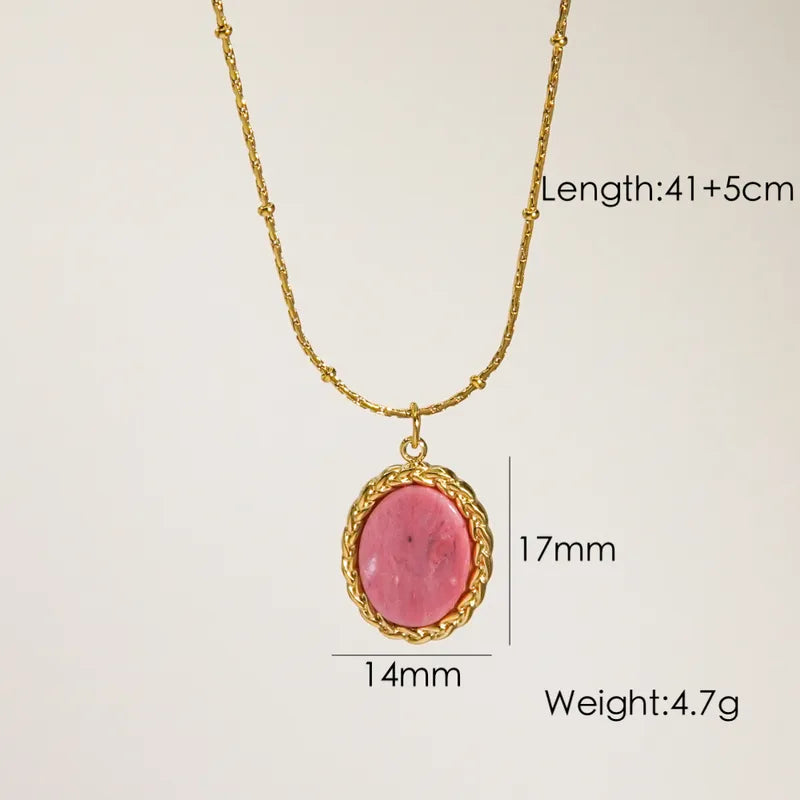 Rosette Stone Pendant Necklace