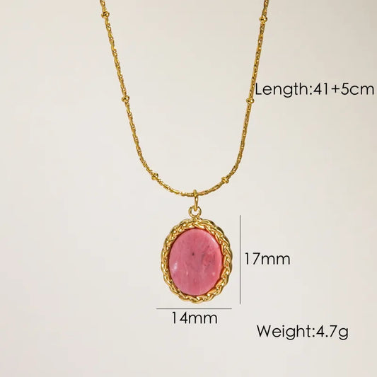 Rosette Stone Pendant Necklace