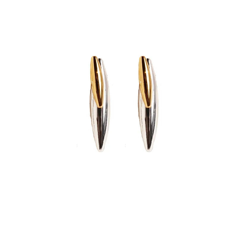 Duo Tone Sleek Spike Ear Studs